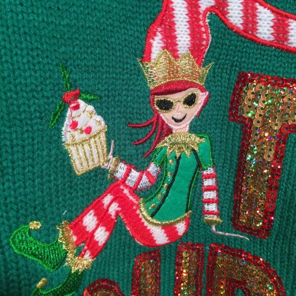 Ugly Christmas Sweater Elf themed XL 16/18 - Picture 3 of 7